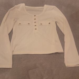 SHEIN Off-White Buttoned Blouse  It Is XL But Fits Like A Large